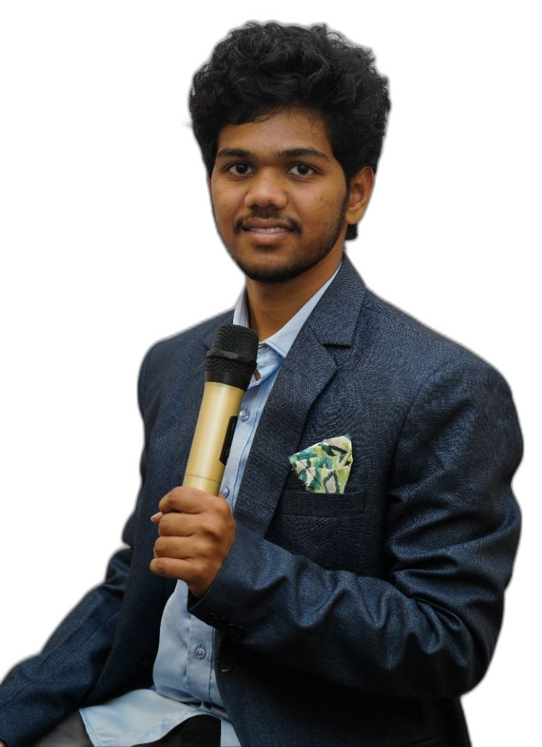 Shalem leading a session with a microphone