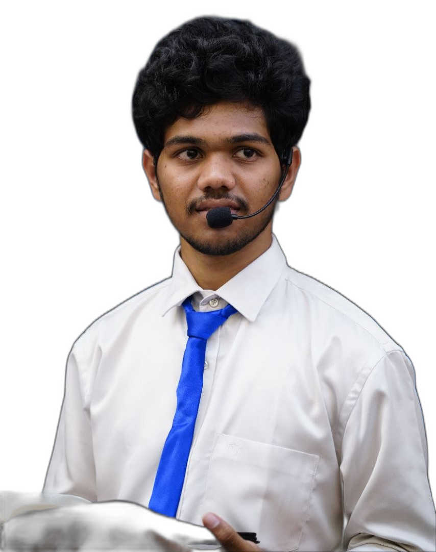 Shalem hosting an event with a headset microphone